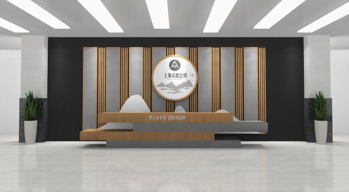 公司前臺(tái)背景墻設(shè)計(jì)圖片(圖3) 紋簡約高端公司企業(yè)酒店前臺(tái)設(shè)計(jì)背景墻
