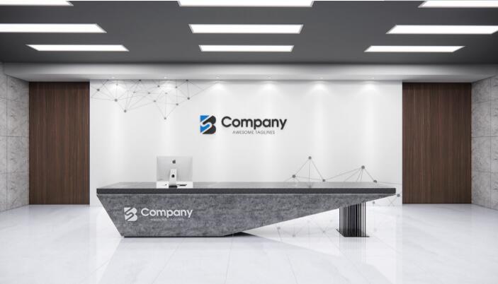 公司前臺(tái)形象背景墻效果圖(圖5) 公司前臺(tái)公司形象墻背景墻效果圖