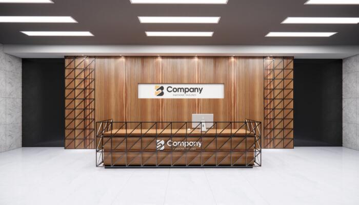 創(chuàng)意前臺背景墻設(shè)計(jì)效果圖(圖5) 公司前臺公司形象墻背景墻設(shè)計(jì)