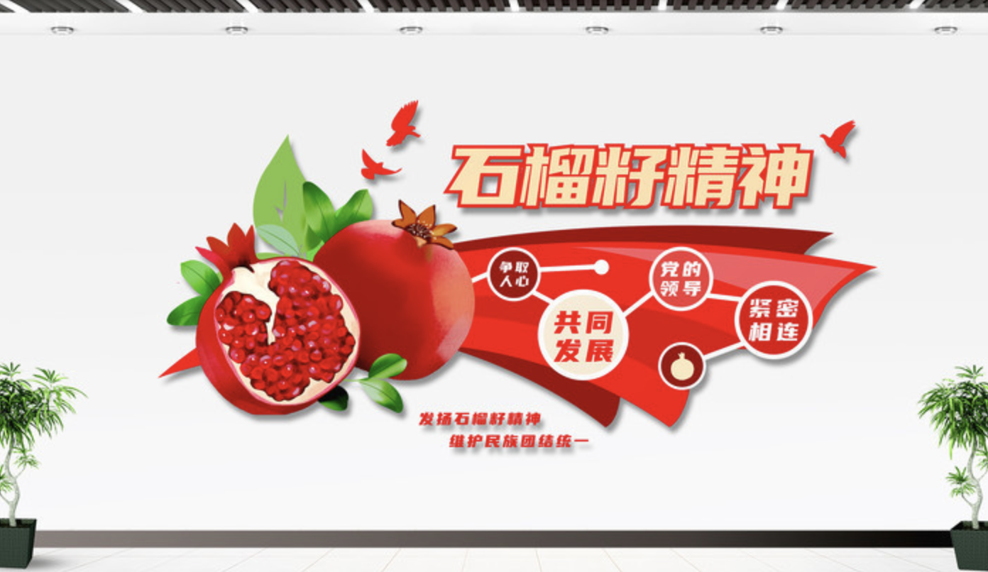 石榴籽精神民族團(tuán)結(jié)黨建標(biāo)語(yǔ)文化墻