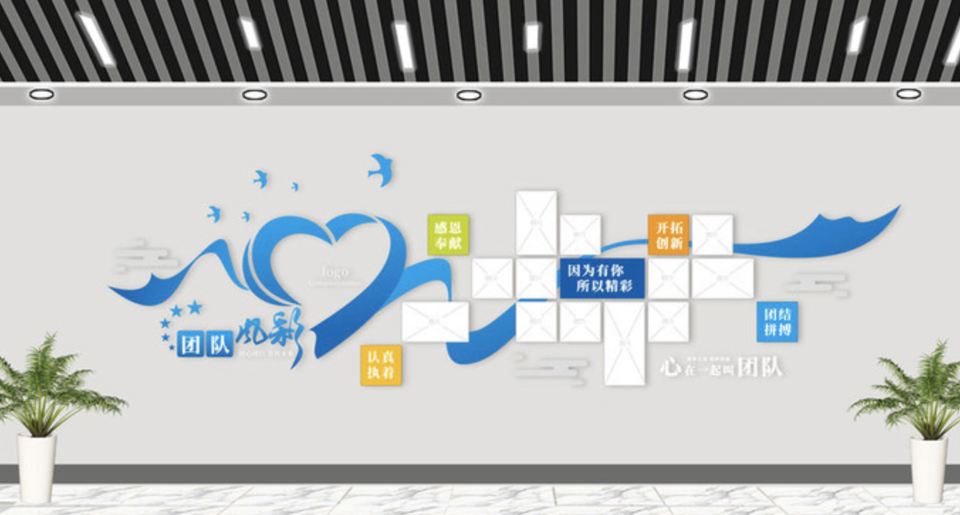 企業(yè)大事記標語勵志文化墻設計(圖2) 員工風采企業(yè)文化墻照片墻公司團隊風采