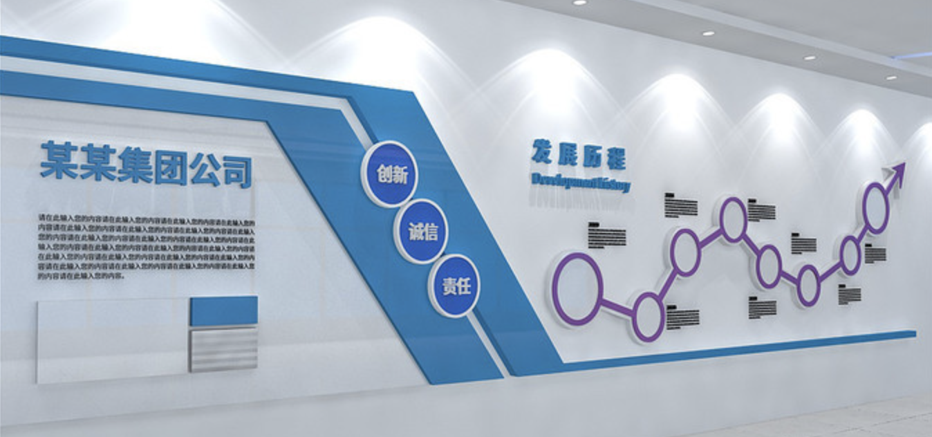 公司企業(yè)發(fā)展歷程文化背景墻設計