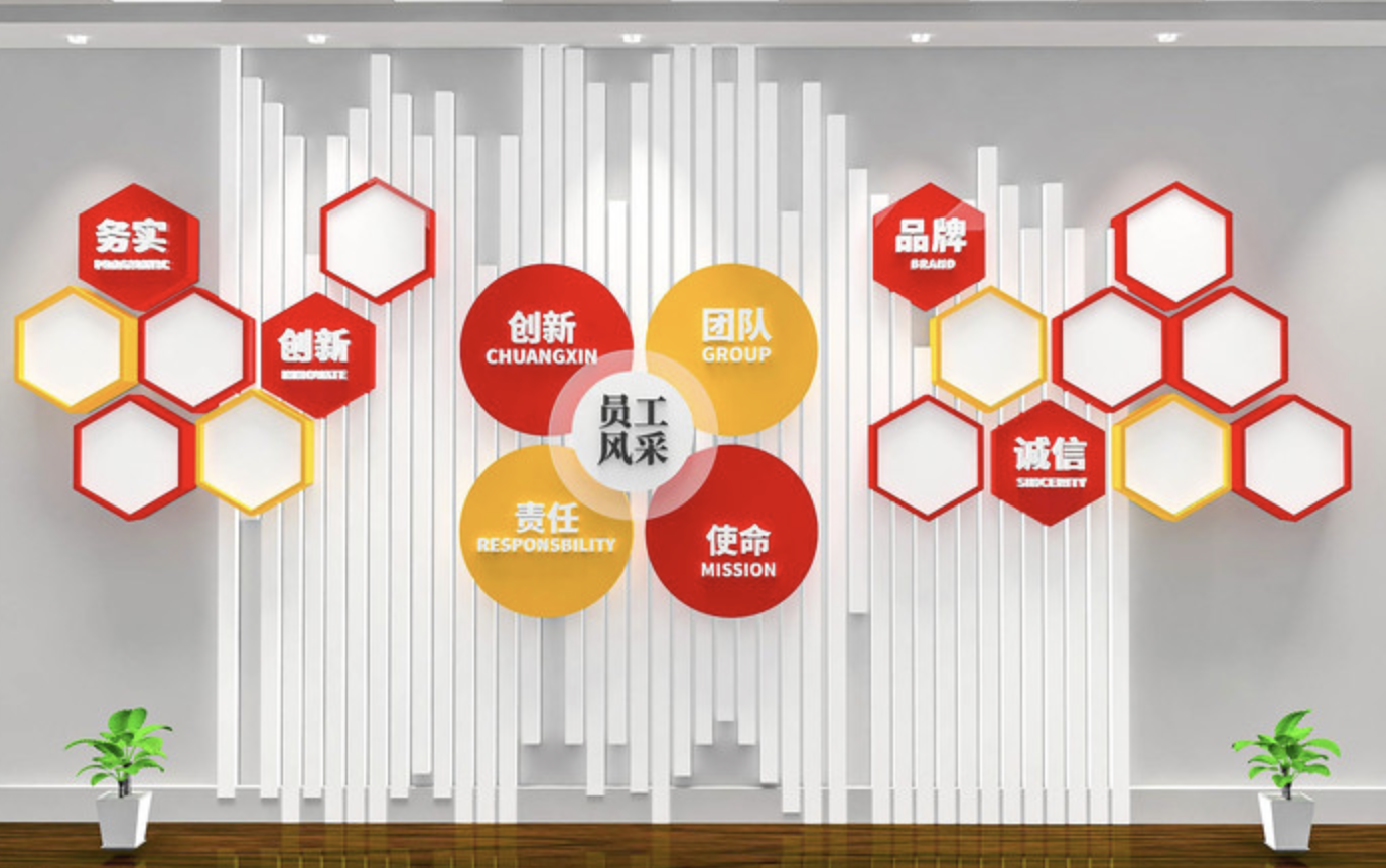 企業(yè)紅色照片標(biāo)語(yǔ)風(fēng)采文化墻