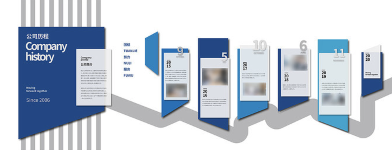 企業(yè)公司發(fā)展歷程背景文化墻(圖2) 公司歷程文化墻